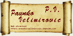Paunko Velimirović vizit kartica